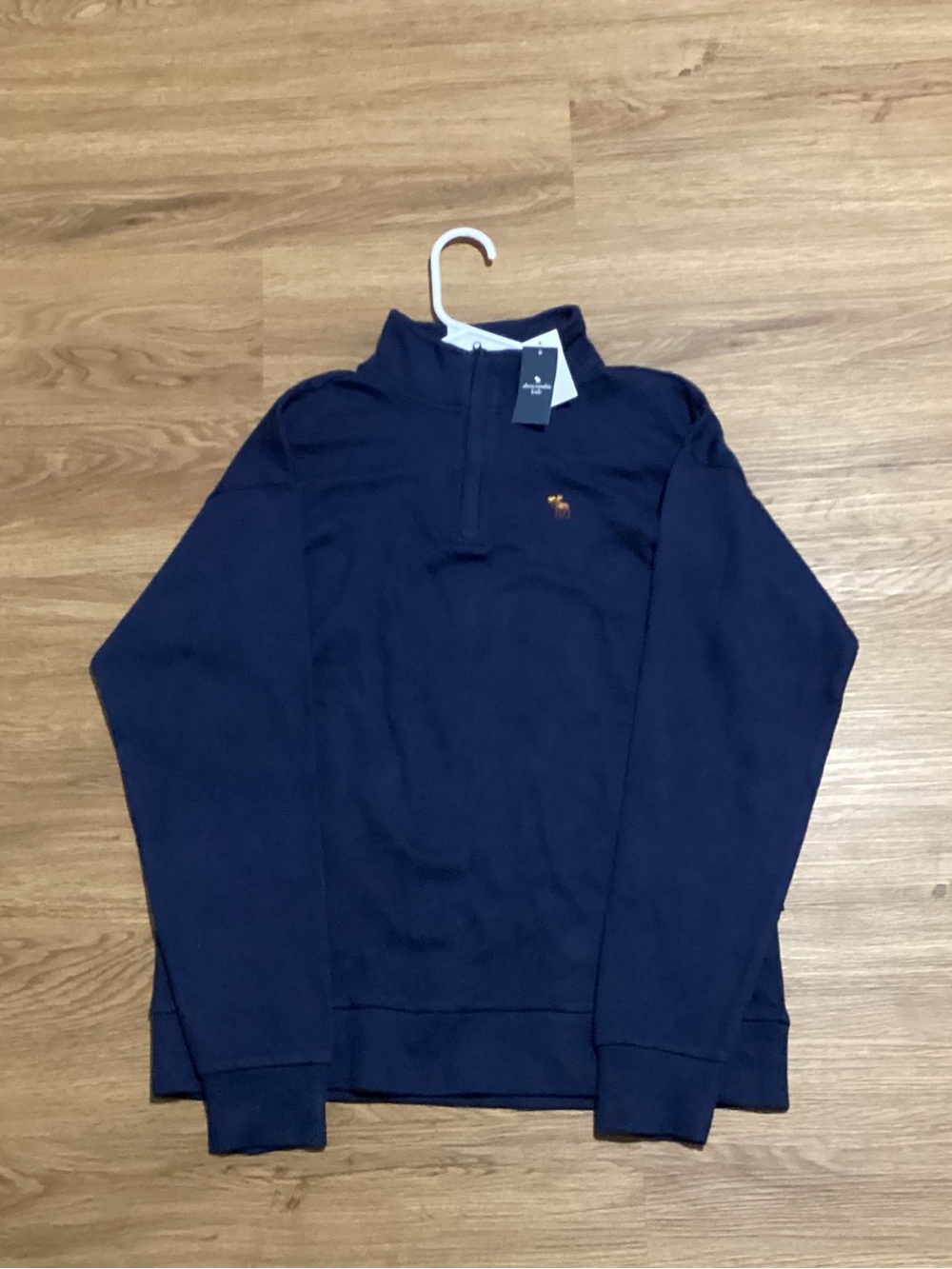 abercrombie kids black quarter zip-up hoodie